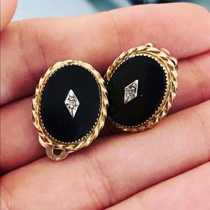Vintage black onyx earrings